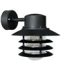 Nordlux Vejers Applique Murale Métal et Verre Noir | IP54 - Convient pour E27