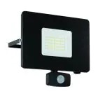 Eglo Applique Murale Faedo 3 Aluminium Noir 53W 5800lm - 850 Blanc Froid | IP65 - Détecteur De Mouvement